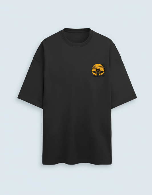 Halloween Cat Unisex Terry Oversized Tee