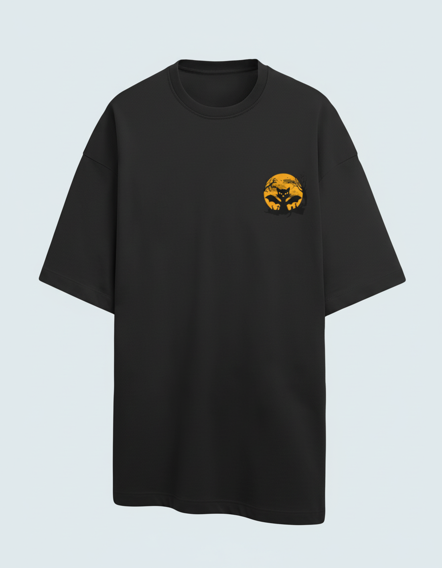 Halloween Cat Unisex Terry Oversized Tee